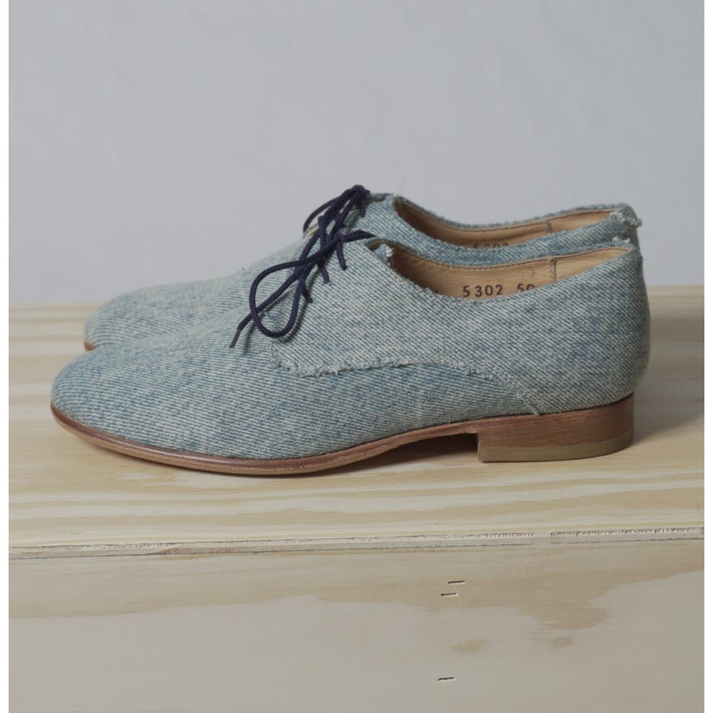 Dieppa Restrepo Italian Blue Tweed Lace up Shoes Round Toe Loafers Size 6 - Picture 5 of 9